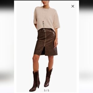 We The Free Sycamore Faux Midi Skirt In Rusty Free People. Sz 25 Preowned